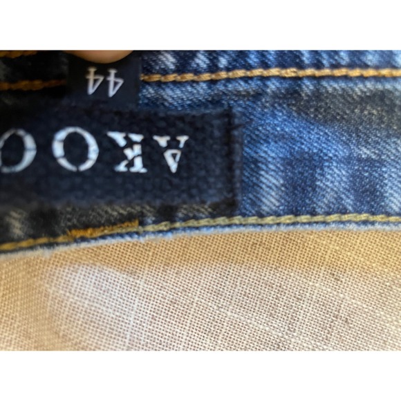 AKOO Denim Jeans‎ Mens 44 Logger Fit Blue Distressed - Picture 7 of 14